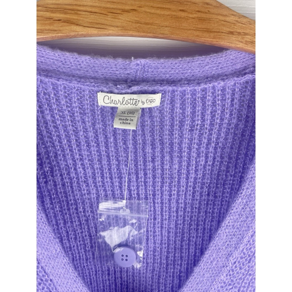 Charlotte Russe Colorblock Cardigan Sweater Purple Pink Orange XL Knit - Picture 3 of 5